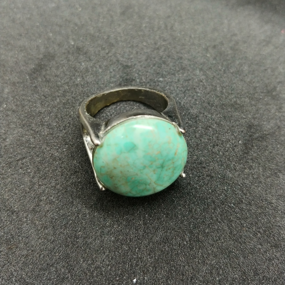 Chunky Turquoise Statement Ring - Picture 2 of 3